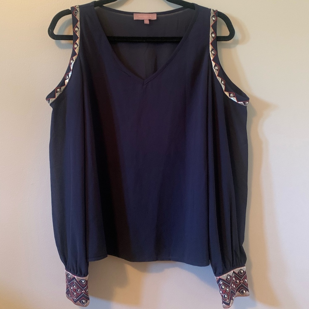 Blue embellished top